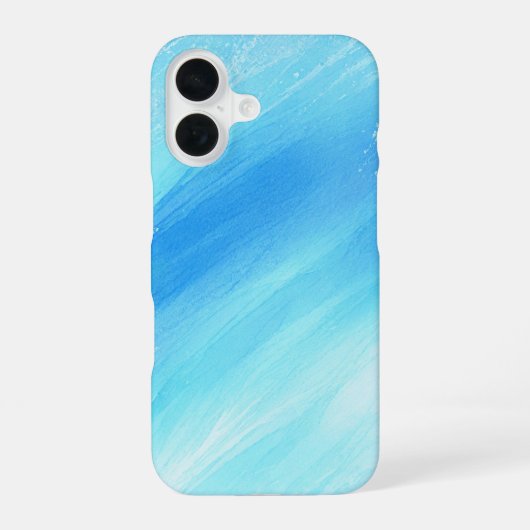 Klare blaue Wasserfarbe Kunst iPhone 16 Hülle (Rückseite)