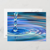 Klare blaue Wassertropfen blühen Postkarte (Vorne/Hinten)