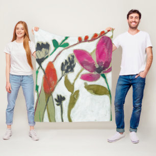 Klare Blumen Fleecedecke