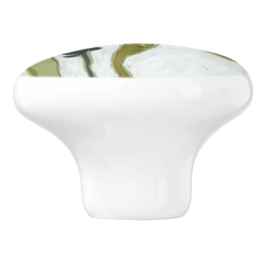 Klare Blumen Keramikknauf (Seitenansicht)