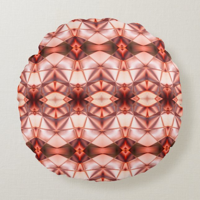 klare Bordeaux-Lachs-Form Rundes Kissen (Vorderseite)