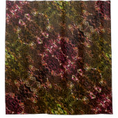 Klare braune Neonspiegelung mit blinkenden Linien Duschvorhang (Vorderseite)