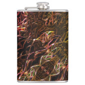 Klare braune Neonspiegelung mit blinkenden Linien Flachmann (Vorderseite)