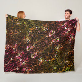 Klare braune Neonspiegelung mit blinkenden Linien Fleecedecke