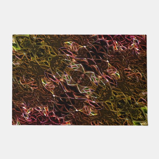 Klare braune Neonspiegelung mit blinkenden Linien Fußmatte (Vorderseite)