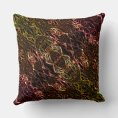 Klare braune Neonspiegelung mit blinkenden Linien Kissen (Rückseite)