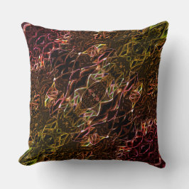 Klare braune Neonspiegelung mit blinkenden Linien Kissen