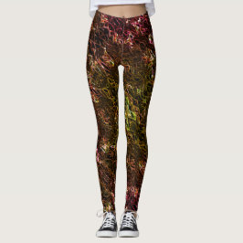Klare braune Neonspiegelung mit blinkenden Linien Leggings