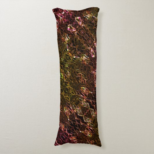 Klare braune Neonspiegelung mit blinkenden Linien Seitenschläferkissen (Vorderseite Vertikal)