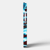 Klare Cyan-Farbtöne in abstrakten Bändern in dunke Case-Mate iPhone Hülle (Rückseite / Links)