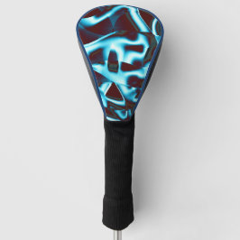 Klare Cyan-Farbtöne in abstrakten Bändern in dunke Golf Headcover