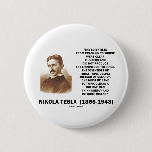 Klare Denker Nikola Teslas gesund offenbar denken Button