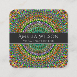 Klare Dschungel-Garten-Mandala Quadratische Visitenkarte