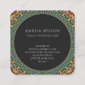 Klare Dschungel-Garten-Mandala Quadratische Visitenkarte (Rückseite)