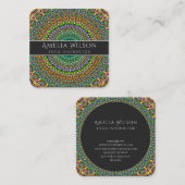 Klare Dschungel-Garten-Mandala Quadratische Visitenkarte (Vorne/Hinten)