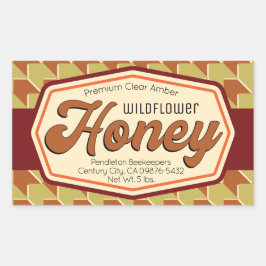 Klare, gelbe Wildblume Honey Jar Produktkennzeichn Rechteckiger Aufkleber