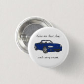 Klare Himmel u. Curvy Straße-Blaues Button (Vorne & Hinten)