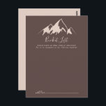 Klare Hochzeitskarten für Mountain Country Postkarte<br><div class="desc">Diese übersichtlichen Hochzeitskarten aus dem Gebirgsland sind die perfekte Wahl für einen modernen Hochzeitsempfang oder ein modernes Brautparty. Das Design besticht durch einen idyllischen,  beigefarbenen Berg in Aquarelltönen. Ändern Sie den Wortlaut in Anzug jedes Lebensereignisses. Das Schild der Schaufelliste wird separat verkauft.</div>
