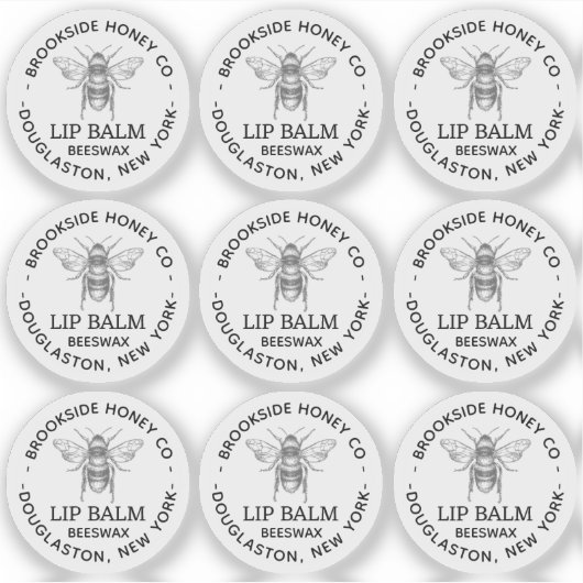 Klare Kennzeichnung für Bienenwachs-Lippenbalsam Aufkleber (Vorderseite)