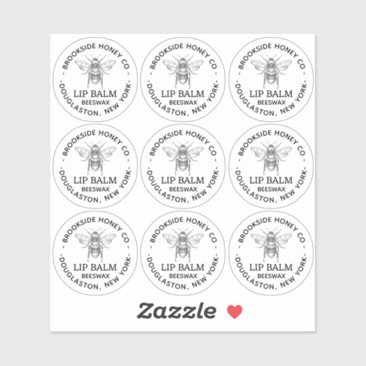 Klare Kennzeichnung für Bienenwachs-Lippenbalsam Aufkleber (Blatt)