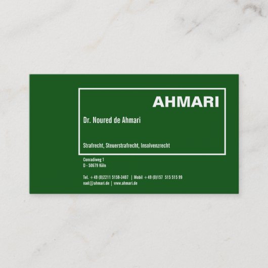 Klare Linie Visitenkarte (Vorderseite)