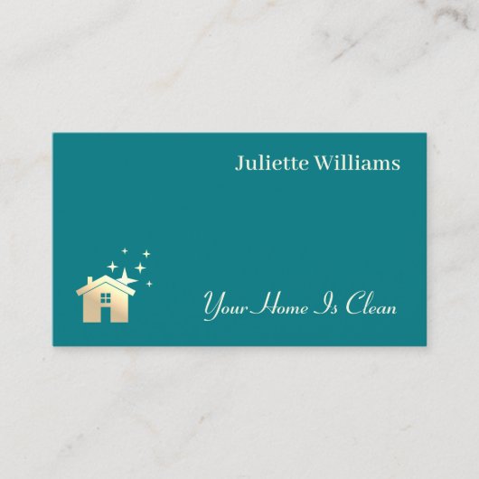 Klare minimalistische einfache Zuhause-Reinigung Visitenkarte (Vorderseite)
