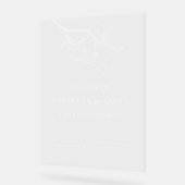 Klare, minimalistische, nicht fixierte Hochzeitsfe Acrylschild (Winkel)