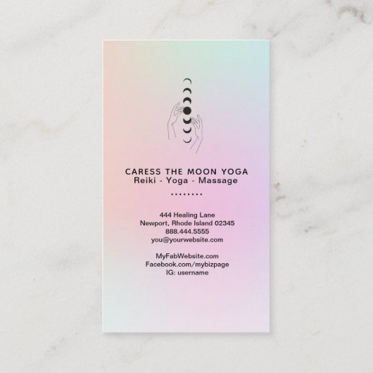 *~* Klare Mondphasen + Himmelshänder Visitenkarte (Rückseite)