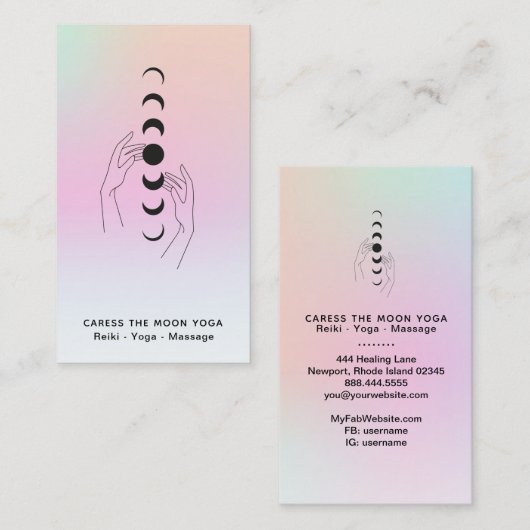 *~* Klare Mondphasen + Himmelshänder Visitenkarte (Vorne/Hinten)