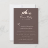 Klare Mountain Country Wedding Menü UAWG RSVP Karte (Vorderseite)