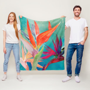 Klare Paradiesvögel Fleecedecke