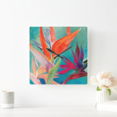 Klare Paradiesvögel Quadratische Wanduhr (Zuhause)