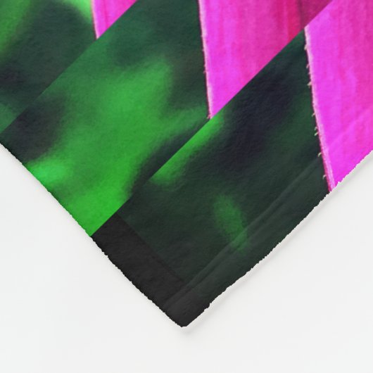 Klare rosa Blume Fleecedecke (Ecke)