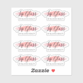 Klare, rosa Lippenglanzmarken, 3,9 Zoll breit Aufkleber