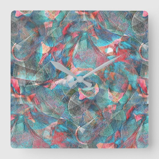 Klare rote und zyklische Flecken an unfertiger, un Quadratische Wanduhr (Vorderseite)