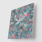 Klare rote und zyklische Flecken an unfertiger, un Quadratische Wanduhr (Winkel)