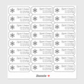 Klare Snowflake-Rücksendeadresse individuell trans Aufkleber (Blatt)