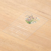 Klare, transparente Hochzeit moderner Wildblume Acryleinladungen (Ablage )