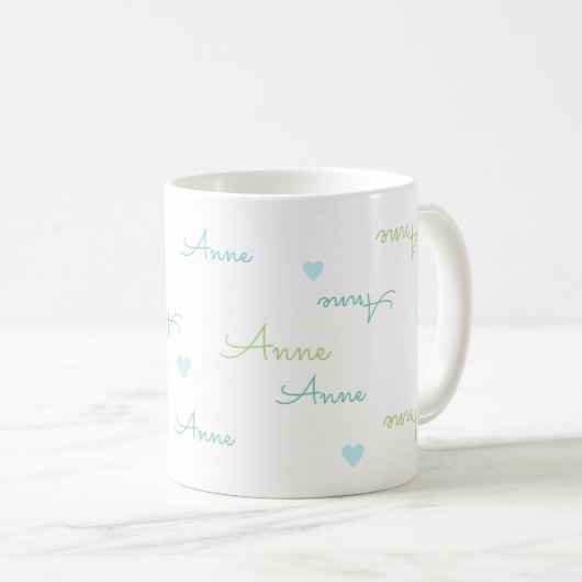 klare Typografie Liebe Tasse mit Namen (VorderseiteRechts)