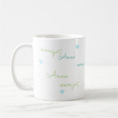 klare Typografie Liebe Tasse mit Namen (Links)