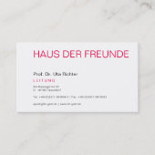 Klare Visitenkarte (Vorderseite)