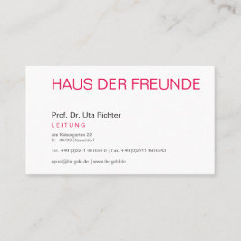 Klare Visitenkarte