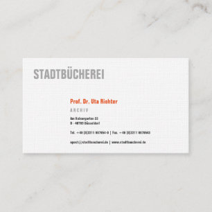 Klare Visitenkarte MIT-Orange