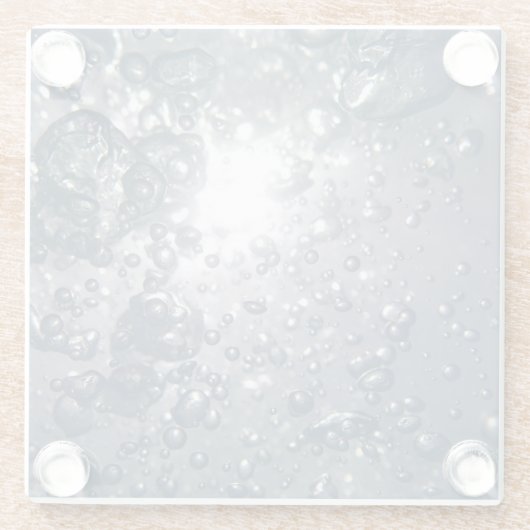 Klare Wasser-Blasen Glasuntersetzer (Rückseite)