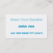 klare Wasser-Visitenkarte Visitenkarte (Rückseite)