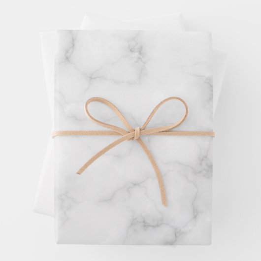 Klare weiße Marmorplatte Geschenkpapier Set (Beispiel)