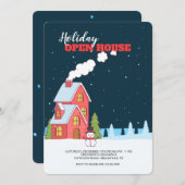 Klare Winter-Nachtoffenes Haus Einladung (Vorne/Hinten)