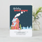 Klare Winter-Nachtoffenes Haus Einladung (Stehend Vorderseite)
