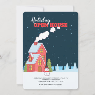 Klare Winter-Nachtoffenes Haus Einladung