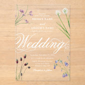 Klarer Akryllische Wildblumen Blumenzehen Acryleinladungen (Vorderseite)